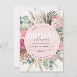 Blush Pink Floral Bohemian Vrijgezellenfeest Kaart