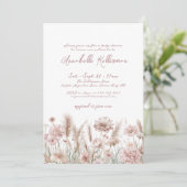 Blush Pink Floral Boho Baby shower Kaart (Staand voorkant)