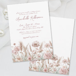 Blush Pink Floral Boho Baby shower Kaart