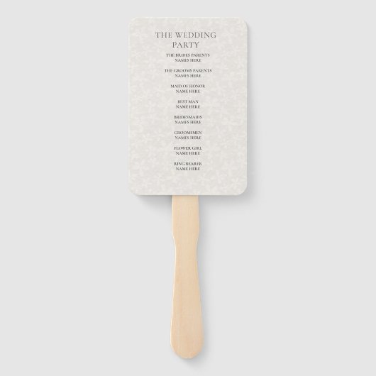 Blush Pink Floral Boho bruiloft Ceremony Programme Handwaaier (Achterkant)