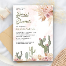 Blush Pink Floral Boho Pampas Cactus Vrijgezellenf