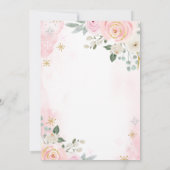Blush Pink Floral Boho Pampas Wood Cross Baptisme Kaart (Achterkant)