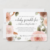 Blush Pink Floral BOHO Waterverf Baby Girl Shower Kaart (Voorkant)
