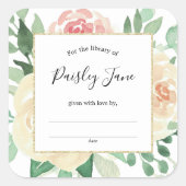 Blush Pink Floral bookplate sticker (Voorkant)