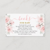 Blush Pink Floral Books for Baby Card Informatiekaartje (Voorkant)