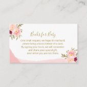 Blush Pink Floral Books for Baby Informatiekaartje (Voorkant)