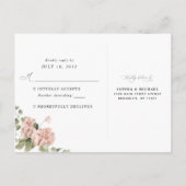 Blush Pink Floral Botanical Weddenschap Enclosure  Briefkaart (Achterkant)