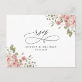 Blush Pink Floral Botanical Weddenschap Enclosure  Briefkaart (Voorkant)