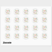 Blush Pink Floral Botanical Wedding Dank u Ronde Sticker (Vel)