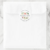 Blush Pink Floral Botanical Wedding Dank u Ronde Sticker (Tas)