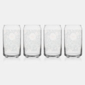 Blush Pink Floral Botanische Patroon: Natuurlijk Blikvorm Glas (Achterkant)