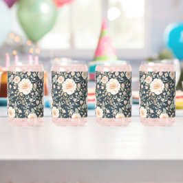 Blush Pink Floral Botanische Patroon: Natuurlijk Blikvorm Glas