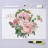 Blush Pink Floral Bouquet Waterverf Ontkoppeling Tissuepapier (Craft)