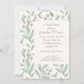 Blush Pink Floral Bridal Brunch Invitation Kaart (Voorkant)
