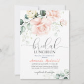 Blush Pink Floral Bridal douche Uitnodiging (Voorkant)