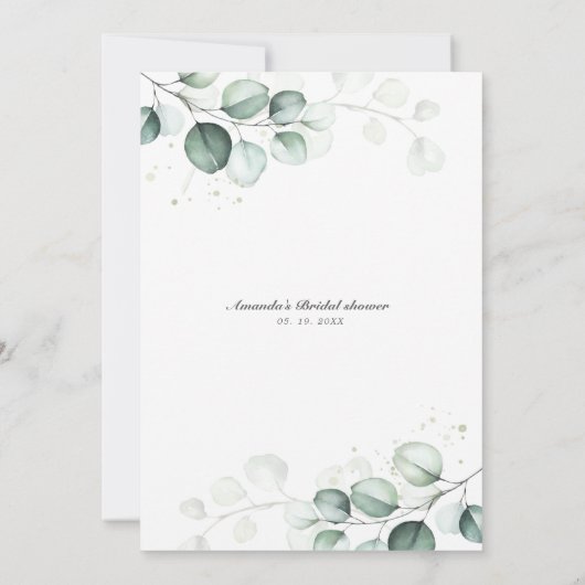 Blush Pink Floral Bridal douche Uitnodiging (Achterkant)