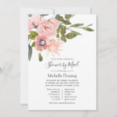 Blush Pink Floral Bridal of Baby shower per post Kaart (Voorkant)