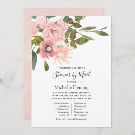 Blush Pink Floral Bridal of Baby shower per post Kaart