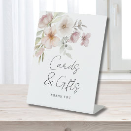 Blush Pink Floral Bridal Shower Cards Gifts  Reclamebord Met Voetstuk