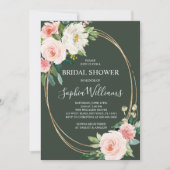 Blush Pink Floral Bridal Shower Kaart (Voorkant)