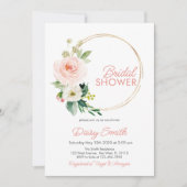 Blush Pink Floral Bridal Shower Kaart (Voorkant)