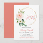 Blush Pink Floral Bridal Shower Kaart (Voorkant / Achterkant)