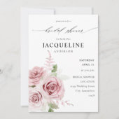 Blush Pink Floral Bridal Shower Kaart (Voorkant)