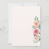 Blush Pink Floral Bridal Shower Save The Date (Achterkant)