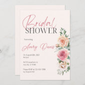 Blush Pink Floral Bridal Shower Save The Date (Voorkant / Achterkant)