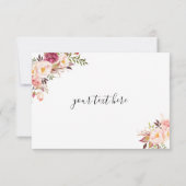 Blush Pink Floral Bridal Tea Party Dank je Bedankkaart (Achterkant)