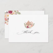 Blush Pink Floral Bridal Tea Party Dank je Bedankkaart (Voorkant / Achterkant)