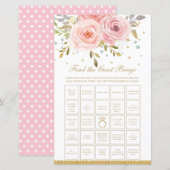 Blush Pink Floral Bridal vind het Game van de Gast (Voorkant / Achterkant)