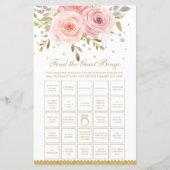 Blush Pink Floral Bridal vind het Game van de Gast (Voorkant)