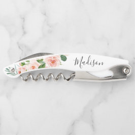 Blush Pink Floral Bridesmaid Voorstel Kurkentrekker