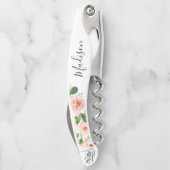 Blush Pink Floral Bridesmaid Voorstel Kurkentrekker (Achterkant)