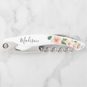 Blush Pink Floral Bridesmaid Voorstel Kurkentrekker (Voorkant)