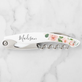Blush Pink Floral Bridesmaid Voorstel Kurkentrekker