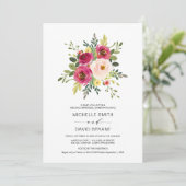 Blush Pink Floral, bruiloft Rehearsal Dinner Kaart (Staand voorkant)