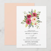 Blush Pink Floral, bruiloft Rehearsal Dinner Kaart (Voorkant / Achterkant)