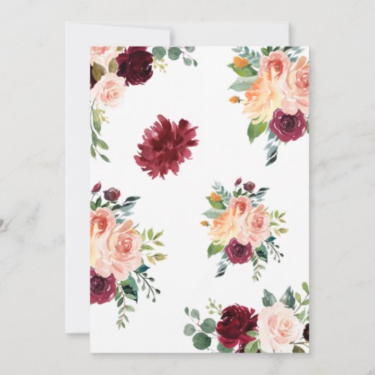 Blush Pink Floral Brunch en Bubble Vrijgezellenfee Kaart (Achterkant)