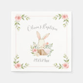 Blush Pink Floral Bunny Rabbit Baby shower Servet (Voorkant)