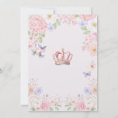  Blush Pink Floral Butterfly Princess 1st Birthday Kaart (Achterkant)
