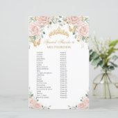 Blush Pink Floral Butterfly Quinceañera Padrinos (Staand voorkant)