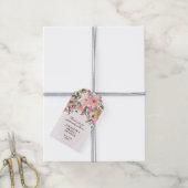 Blush Pink Floral Cadeaulabel (Met Touw)
