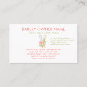 Blush Pink Floral Cake Bakkerij Catering Visitekaartje (Achterkant)
