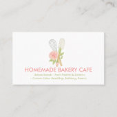 Blush Pink Floral Cake Bakkerij Catering Visitekaartje (Voorkant)