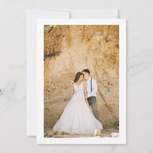 Blush Pink Floral Calligraphy Wedding Kaart (Achterkant)