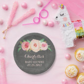 Blush Pink Floral Chalkboard Baby shower Bord (Feest)