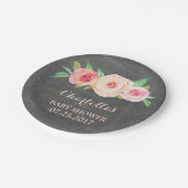 Blush Pink Floral Chalkboard Baby shower Bord (Gekanteld)