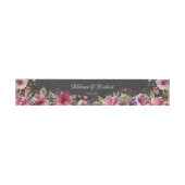 Blush Pink Floral Chalkboard Invitation Belly Band Uitnodigingen Wikkel (Vlak)